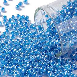 TOHO Round Seed Beads, Japanese Seed Beads, (917) Ceylon Denim Blue, 8/0, 3mm, Hole: 1mm, about 222pcs/10g(X-SEED-TR08-0917)