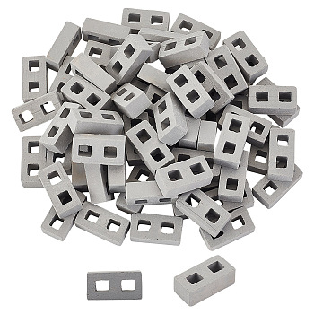 Mini Ceramic Bricks, Dollhouse Furniture Accessories, Gainsboro, 29x14.5x10mm, Hole: 6.5X7.5mm