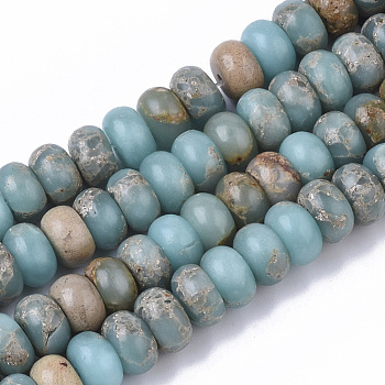 Natural Aqua Terra Jasper Beads Strands, Rondelle, 8x5mm, Hole: 1.2mm, about 82~83pcs/strand, 15.94 inch(40.5cm)