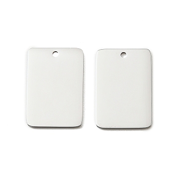 304 Stainless Steel Pendants, Rectangle Charms, Polishing, Stamping Blank Tag, Stainless Steel Color, 22x15x1.5mm, Hole: 1.5mm