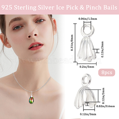 Beebeecraft 8Pcs 925 Sterling Silver Pendant Bails(STER-BBC0005-49S)-2