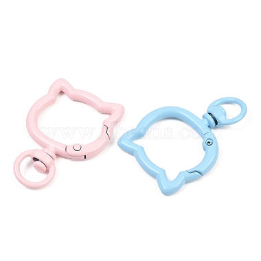 Spray Painted Alloy Swivel Snap Hook Clasps(FIND-T073-02M)-2