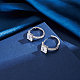 925 Sterling Silver Cubic Zirconia Square Hoop Earrings(EJEW-L294-012P)-4