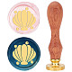 Brass Wax Seal Stamp with Rosewood Handle(AJEW-WH0412-0021)-1