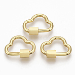 Brass Screw Carabiner Lock Charms, for Necklaces Making, Cadmium Free & Lead Free, Quick Links, Cloud, Golden, 15.5x19.5x2mm, Screw: 6x5.5mm(KK-T047-05G)