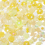 30G Luminous Resin Decoden Cabochons, Glow in the Dark Flower Mixed Shapes, Yellow, 6~15x7~12x2~6.5mm(RESI-TA0003-32B)