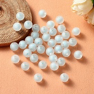 Transparent Acrylic Beads, Frosted, Bead in Bead, Round, Light Blue, 8x7.5mm, Hole: 2mm, about 100pcs/bag(TACR-YW0001-02C)