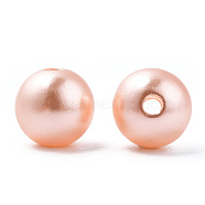 Spray Painted ABS Plastic Imitation Pearl Beads, Round, Light Salmon, 8x9.5mm, Hole: 1.8mm, about 2080 pcs/500g(OACR-T015-05B-19)