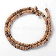 Natural Coconut Rondelle Bead Strands, 4x1.5~4.5mm, Hole: 1mm, about 144pcs/strand, 15 inch(COCB-O001-12)