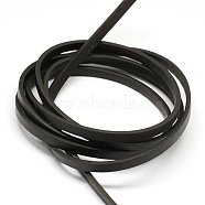Flat Imitation Leather Cords, Black, 5x2mm, about 1.31 yards( 1.2m)/strand(X-LC-Q009-01G)