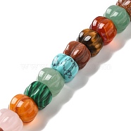 Natural & Synthetic Mixed Gemstone Beads Strands, Pumpkin, 10x14x12.5mm, Hole: 1mm, about 20pcs/strand, 7.72''~7.76''(19.6~19.7cm)(G-K335-02B)