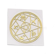 Self Adhesive Brass Stickers, Scrapbooking Stickers, for Epoxy Resin Crafts, Flat Round with Star & Moon, Golden, 3.05x0.05cm(DIY-I044-01G)