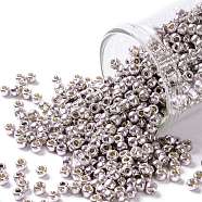 TOHO Round Seed Beads, Japanese Seed Beads, (PF554) PermaFinish Lavender Metallic, 8/0, 3mm, Hole: 1mm, about 1111pcs/50g(SEED-XTR08-PF0554)