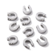 304 Stainless Steel Charms, Horseshoe, Stainless Steel Color, 9x8x3mm, Hole: 1.8mm(STAS-F271-12P)