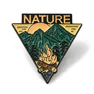 Outdoor Camping Theme Enamel Pins, Black Alloy Badge for Backpack Clothes, Arrow, 25.5x31x1.5mm(JEWB-F030-03)