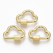 Brass Screw Carabiner Lock Charms, for Necklaces Making, Cloud, Golden, 15.5x19.5x2mm, Screw: 6x5.5mm(KK-T047-05G)