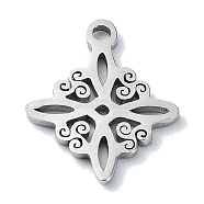 Non-Tarnish 304 Stainless Steel Charms, Laser Cut, Witch Knot Charms, Stainless Steel Color, 13x11x1mm, Hole: 1mm(STAS-C097-24P)