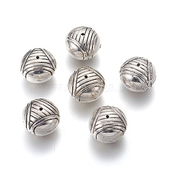 CCB Plastic Corrugated Beads, Rondelle, Antique Silver, 23x19mm, Hole: 1.6mm(CCB-L006-05AS)