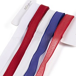 15 Yards 5 Styles Independence Day Polyester & Polycotton Ribbons Sets, for Bowknot Making, Gift Wrapping, Mixed Color, 5/8 inch(15~16mm), 3 yards/style(SRIB-A015-02C-03)