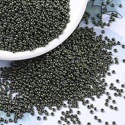 MIYUKI Round Rocailles Beads, Japanese Seed Beads, 11/0, (RR459) Metallic Olive, 2x1.3mm, Hole: 0.8mm, about 5500pcs/50g(SEED-X0054-RR0459)