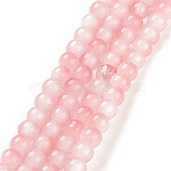 Baking Painted Glass Beads Strands, Imitation Opalite, Round, Red, 6mm, Hole: 1.2mm, about 134pcs/strand, 30~30.01''(76.2~76.4cm)(DGLA-R053-01G)