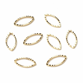 Brass Linking Rings, Long-Lasting Plated, Cadmium Free & Lead Free, Horse Eye, Real 24K Gold Plated, 10x5x1mm, Inner Diameter: 8x3.5mm