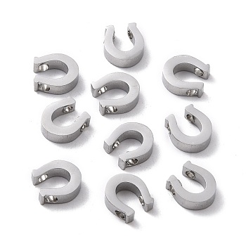 304 Stainless Steel Charms, Horseshoe, Stainless Steel Color, 9x8x3mm, Hole: 1.8mm