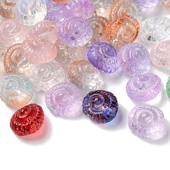 Transparent Glass Beads, Snail, Mixed Color, 14x13x9mm, Hole: 1mm