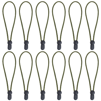 Nylon Walking Stick Wrist Straps, Wrist Loop for Walking Crutch, Cane Ropes for Elderly, with Plastic Finding, Dark Olive Green, 200mm