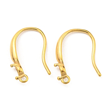 316 Surgical Stainless Steel Earring Hooks, Earring Settings for Rhinestone, Real 18K Gold Plated, 20x13x1.5mm, Hole: 1.2mm, 18 Gauge, Pin: 1mm, Fit for 2.5x2mm Rhinestone