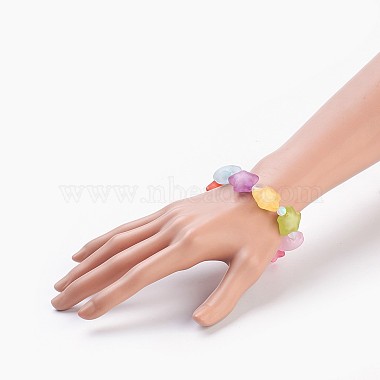 Bracelets extensibles pour enfants avec perles en acryliques mate(BJEW-JB03895)-4