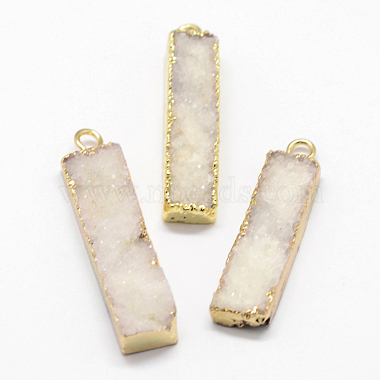 Electroplated Natural & Dyed Druzy Agate Pendants(G-N0167-026)-2