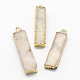Electroplated Natural & Dyed Druzy Agate Pendants(G-N0167-026)-2