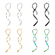 3 Pairs 3 Colors 304 Stainless Steel Spiral Dangle Earrings for Women(EJEW-AN0003-02)-1