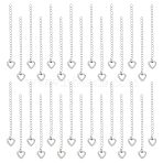 40Pcs 304 Stainless Steel Curb Chain Extender, End Chains with Heart Chain Tabs, Stainless Steel Color, 60mm(STAS-UN0053-96)
