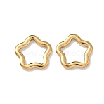304 Stainless Steel Linking Rings, Star, Ion Plating(IP), Real 18K Gold Plated, 14x14.5x2mm, Inner Diameter: 9x10mm(STAS-Z184-23G)