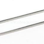 Tarnish Resistant 3.28 Feet 304 Stainless Steel Square Snake Chains, Soldered, Stainless Steel Color, 1.2mm(X-CHS-L001-165-1.2mm)