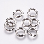Tarnish Resistant 304 Stainless Steel Open Jump Rings, Saw Cut Round, Stainless Steel Color, 18 Gauge, 11x2mm, Inner Diameter: 7mm(STAS-G174-03P)