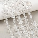 Natural Quartz Crystal Beads Strands, Rock Crystal, Nuggets, with Seed Beads, 5~8x7~18x3~6mm, Hole: 0.8mm, about 46~58pcs/strand, 15.55''~15.75''(39.5~40cm)(G-P619-A01-01)