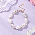 Natural Baroque Pearl Keshi Pearl Beaded Bracelets, for Women, Mixed Color, 7.60 inch(19.3cm)(BJEW-JB13336)
