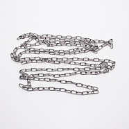 304 Stainless Steel Chains, for Pets Dog & Ceiling Lamp Supplies, Stainless Steel Color, Links: 17x8.5x2mm, 3m/pc(AJEW-WH0240-59)