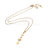201 Stainless Steel Arrow & Sun & Star Pendant Necklace with Cable Chains, Golden, 17.72 inch(45cm)(NJEW-Q317-10G)