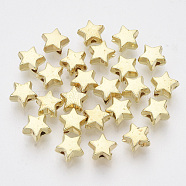 CCB Plastic Beads, Star, Golden, 6x6.5x3.5mm, Hole: 1.2mm, about 7690pcs/500g(CCB-S163-010A-01)