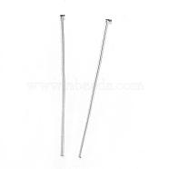 304 Stainless Steel Flat Head Pins, Stainless Steel Color, 45x0.8mm, Head: 1.8mm(STAS-D448-014P)
