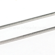 3.28 Feet 304 Stainless Steel Square Snake Chains, Soldered, Stainless Steel Color, 1.2mm(X-CHS-L001-165-1.2mm)