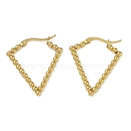 304 Stainless Steel Hoop Earrings, Jewely for Women, Golden, Rhombus, 28.5x3mm(EJEW-K278-13B-G)