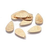 Brass Pendants, teardrop, Raw(Unplated), 18x10x0.5mm, Hole: 1.2mm(KK-F789-08C)