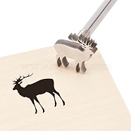 Branding Stainless Steel Stamps, Bent Head, for Cake/Wood/Leather, Deer Pattern, 315x30x30mm(AJEW-WH0158-008)