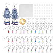 DIY Jewelry Making Findings Kit, Including 304 Stainless Steel Earring Hooks & Jump Rings, Suede Fiber Cleaning Cloth, Plastic Ear Nuts, Brass Rings, Mixed Color, 794Pcs/box(DIY-UN0004-97)