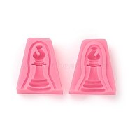 Food Grade Silicone Molds, Fondant Molds, For DIY Cake Decoration, Chocolate, Candy, UV Resin & Epoxy Resin Jewelry Making, Chess Piece, Pink, 50x42x18mm, Inner Diameter: 45x8~27mm(DIY-E021-54)